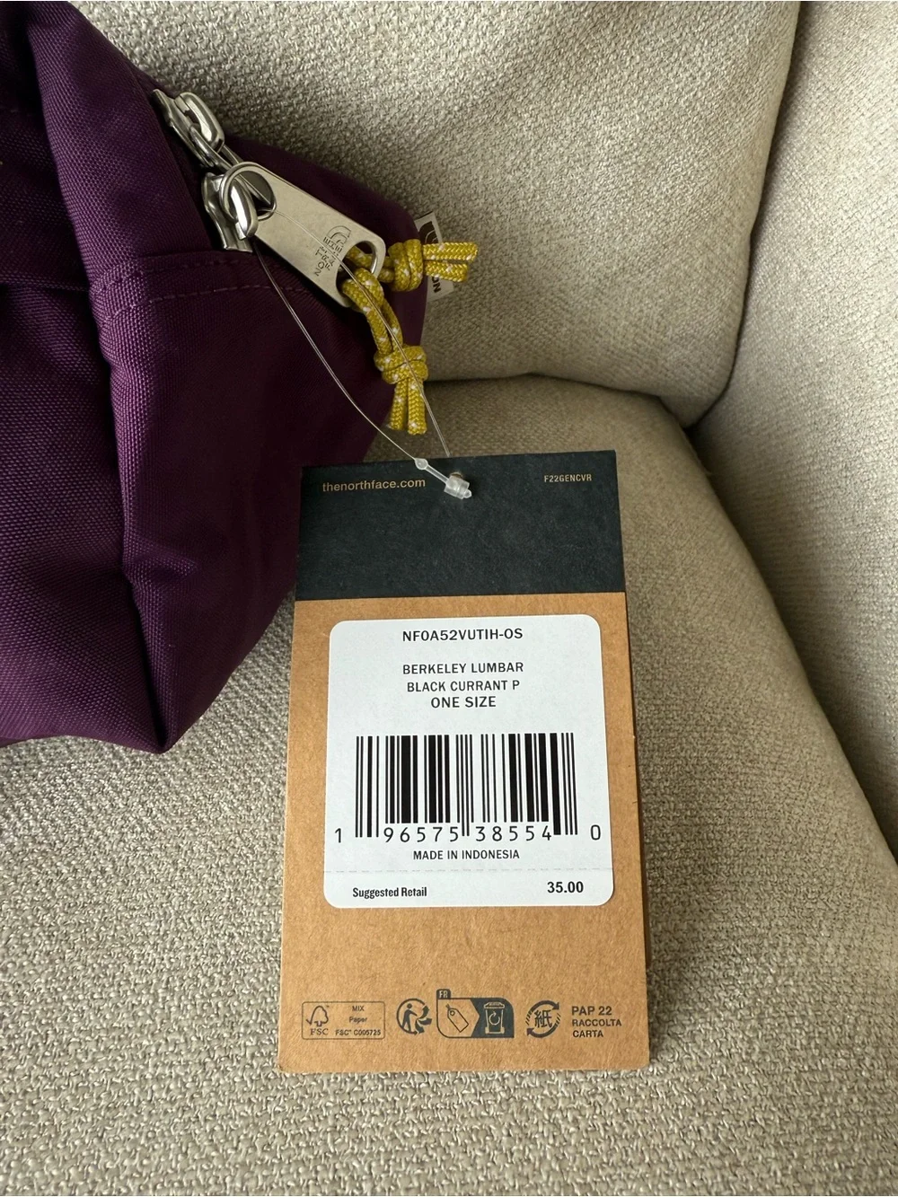 THE NORTH FACE Berkeley Lumbar, Black Currant Purple Yellow Silt, One Size